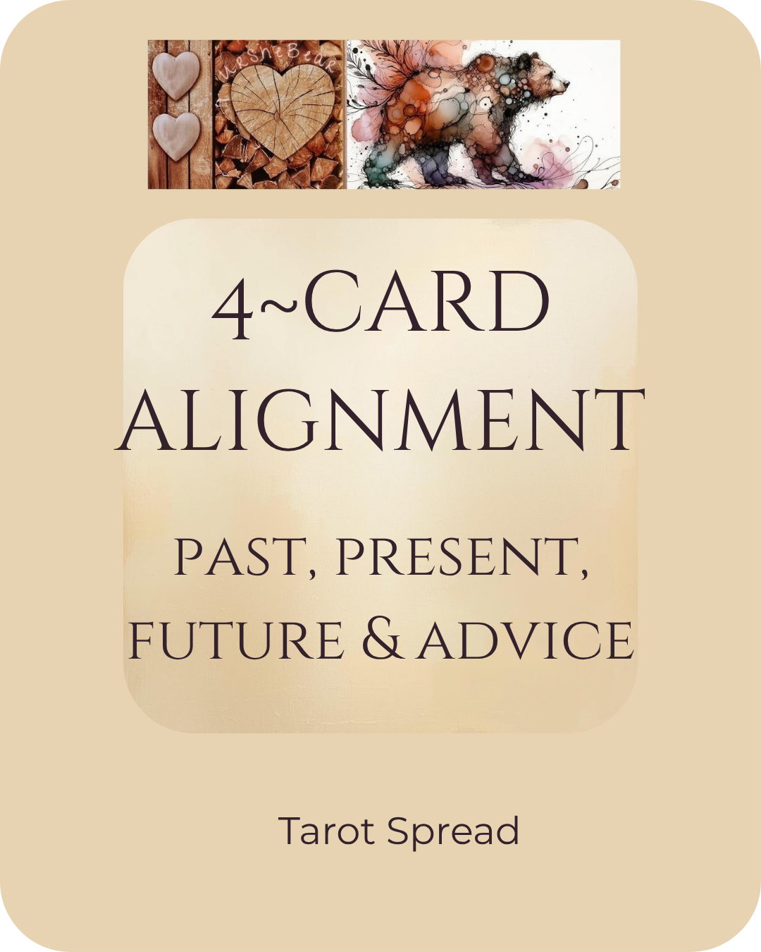 Four-Card Alignment ~ Past, Present, Future & Advice Reading (Digital Delivery)
